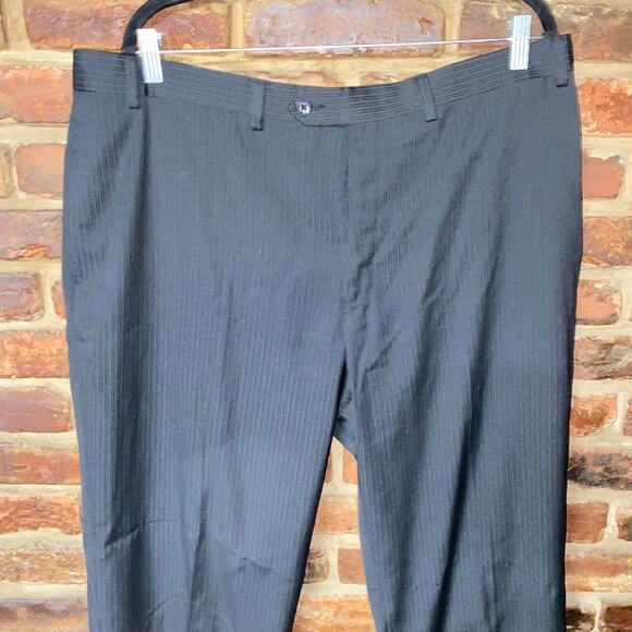 Joseph Abboud Black Striped Pinstripe Dress Pants Trousers Men's Size 36x30 - Picture 2 of 4